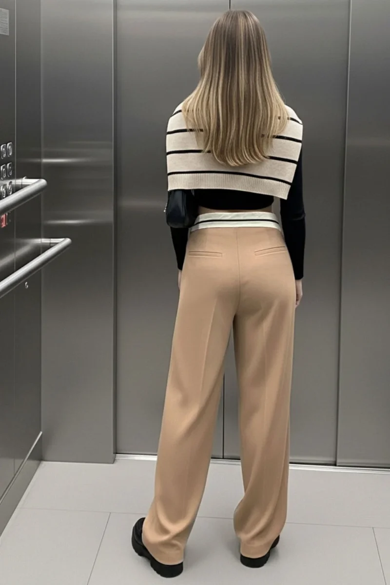 Pantalón ancho cintura vuelta - Imagen 4