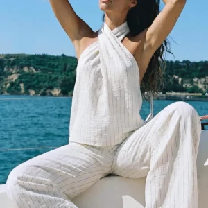 Pantalón ancho rayas