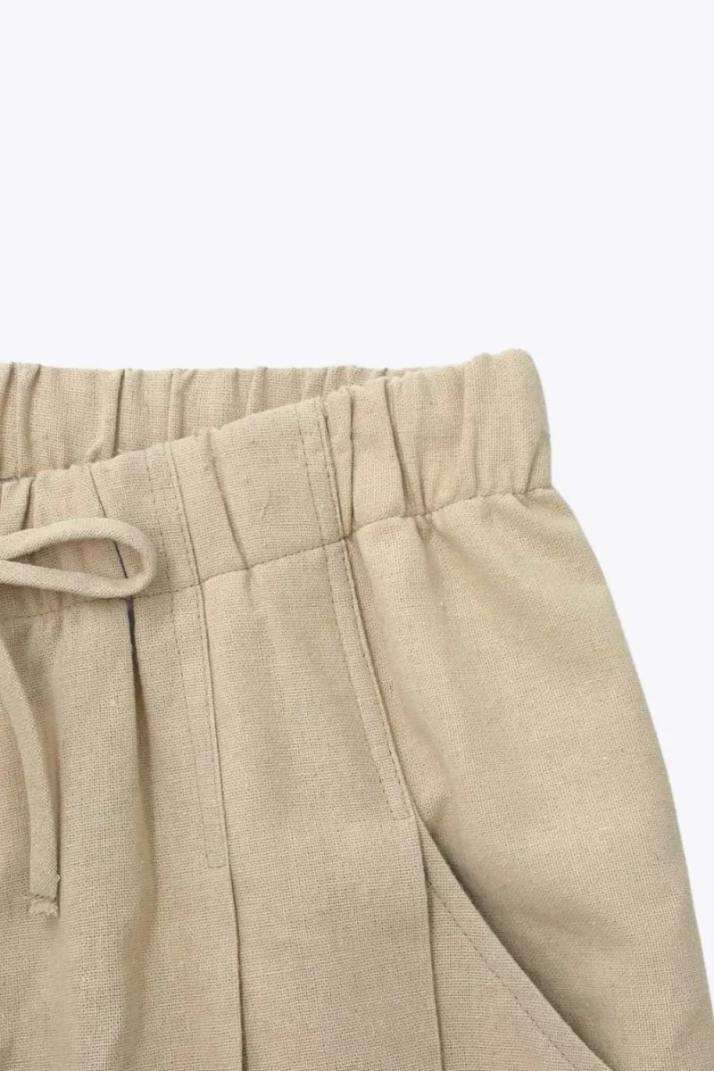 Pantalón balloon efecto lino - Imagen 9