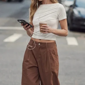 Pantalón balloon pinzas
