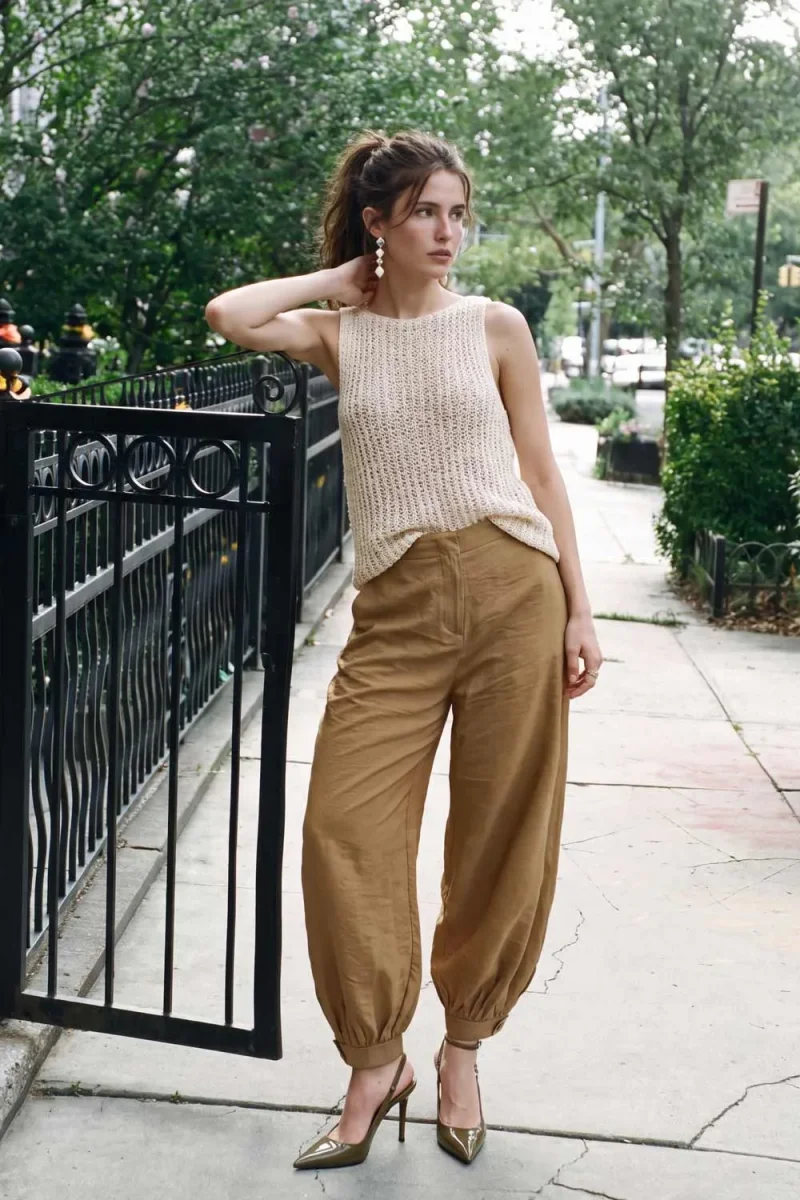 Pantalón bombacho satín - Imagen 2
