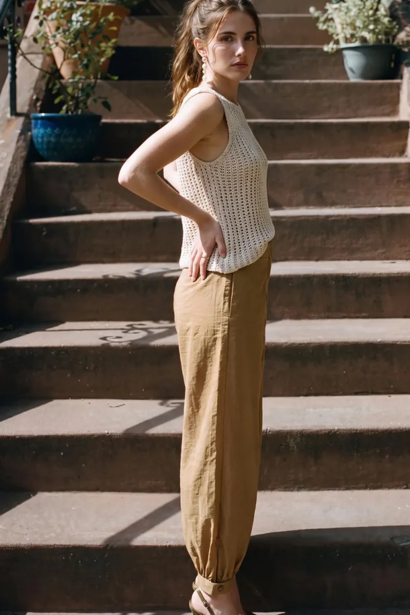 Pantalón bombacho satín - Imagen 5
