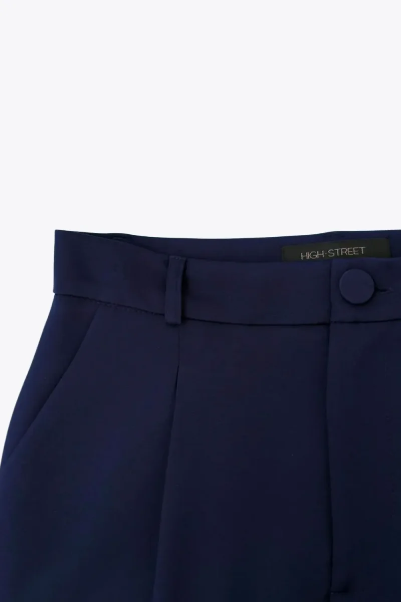 Pantalón cintura alta con pinzas wide leg fit - Imagen 9