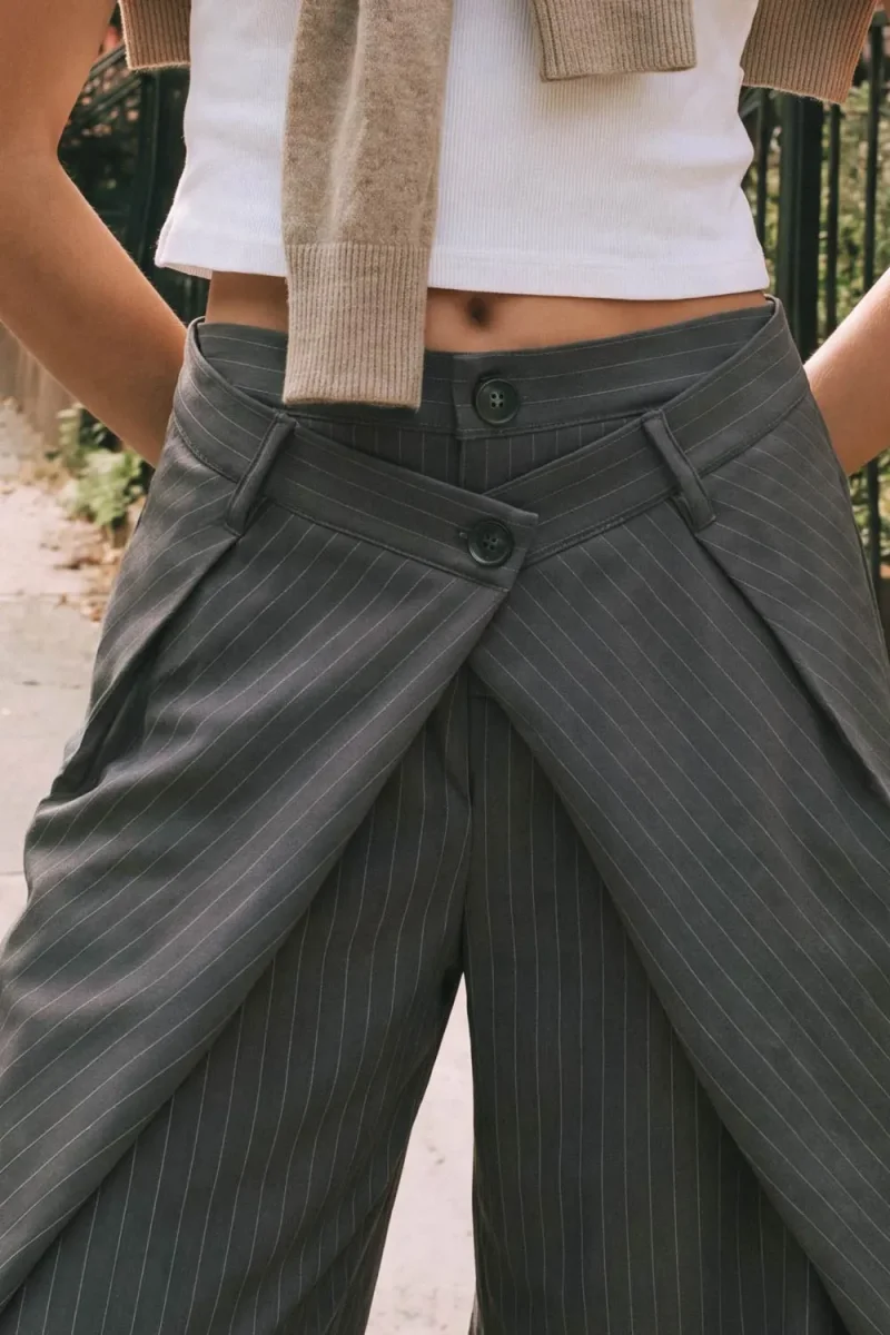 Pantalón cintura doble rayas - Imagen 6