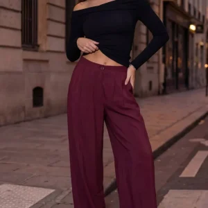 Pantalón con pinzas frontales de fit wide leg
