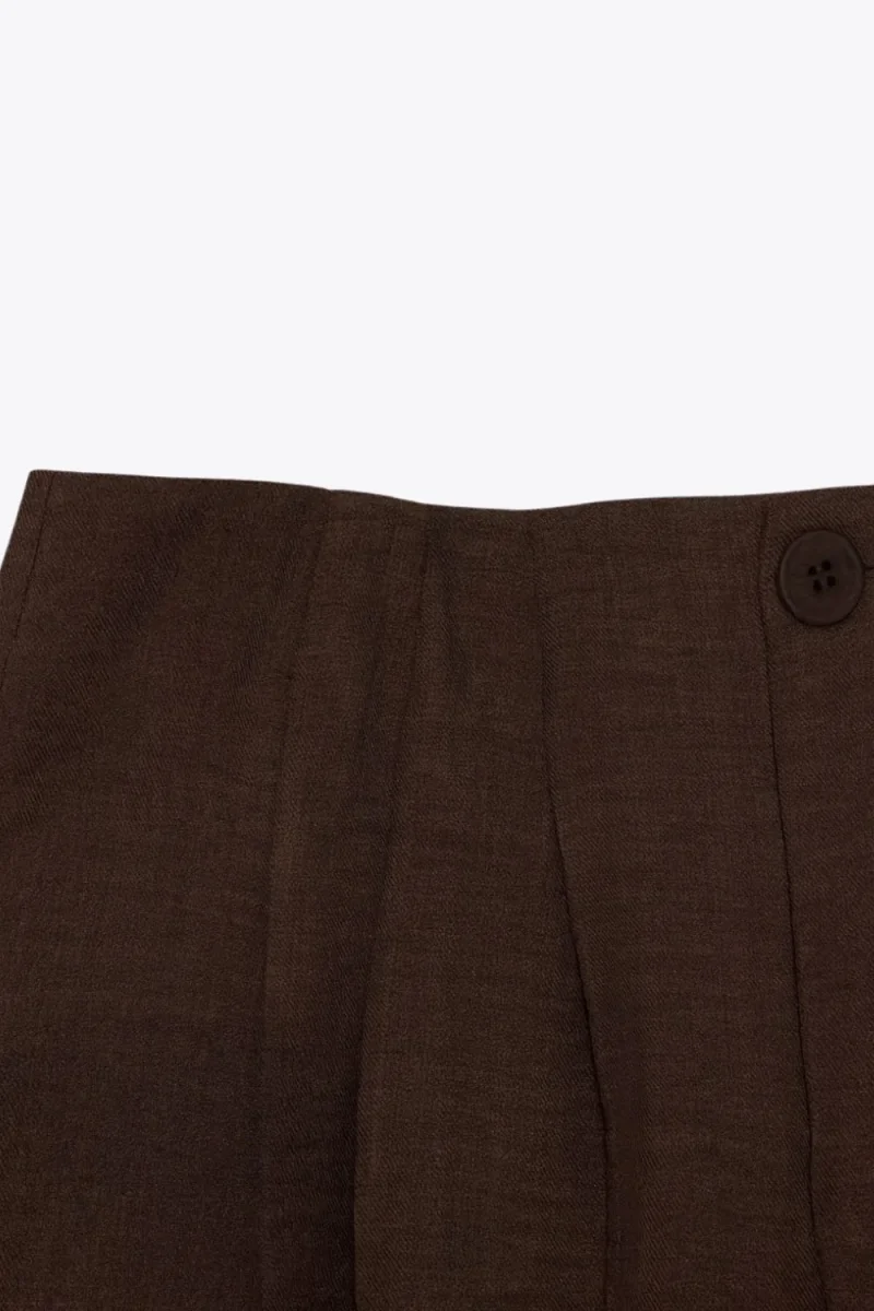 Pantalón con pinzas frontales de fit wide leg - Imagen 7
