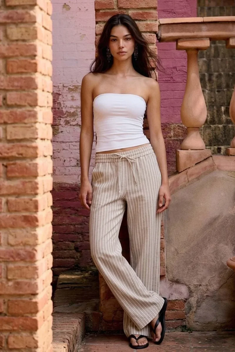 Pantalón de rayas con jareta - Imagen 2