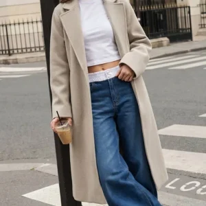 Pantalón denim cintura doble