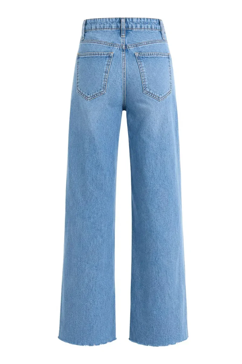 Pantalón denim wide leg con rotos - Imagen 7
