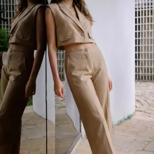 Pantalón fit amplio botón