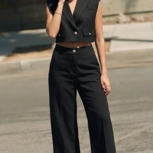 Pantalón fit amplio botón