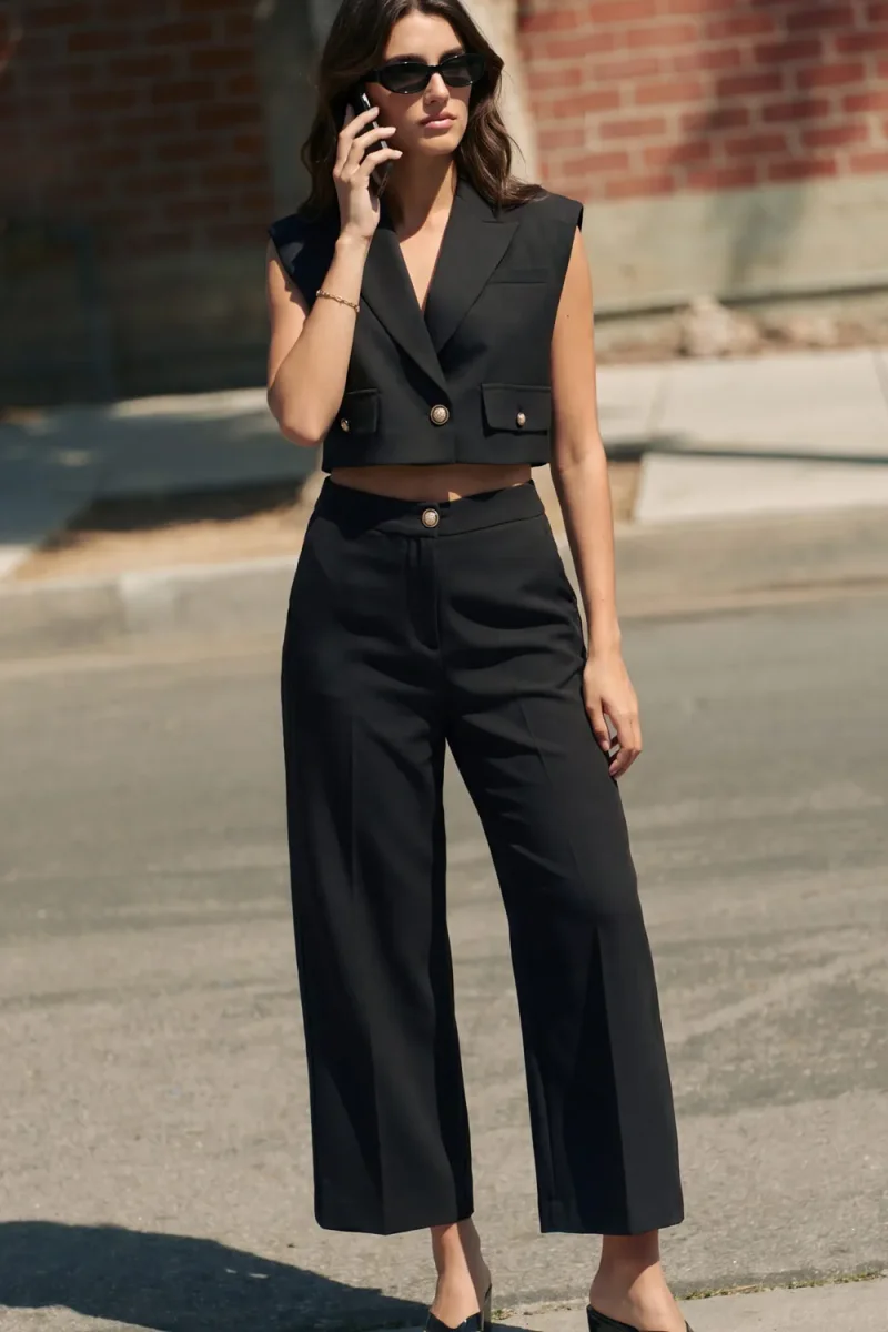 Pantalón fit amplio botón - Imagen 2