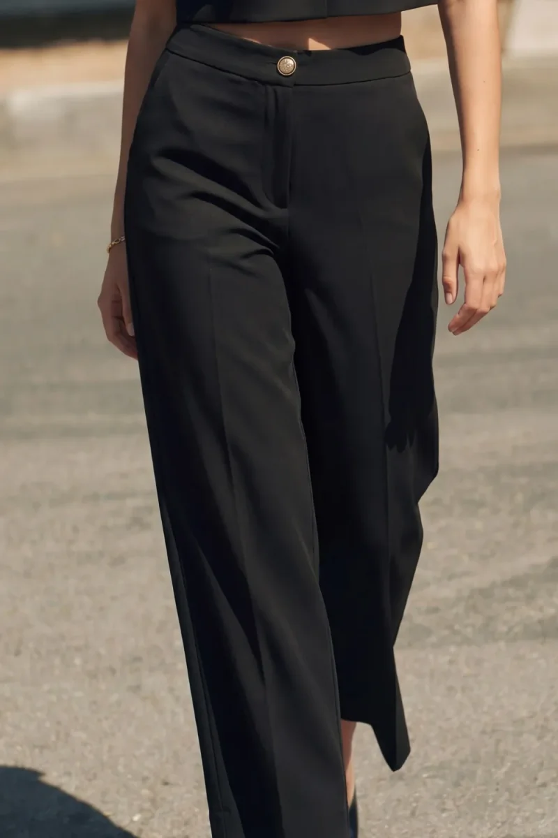 Pantalón fit amplio botón - Imagen 3