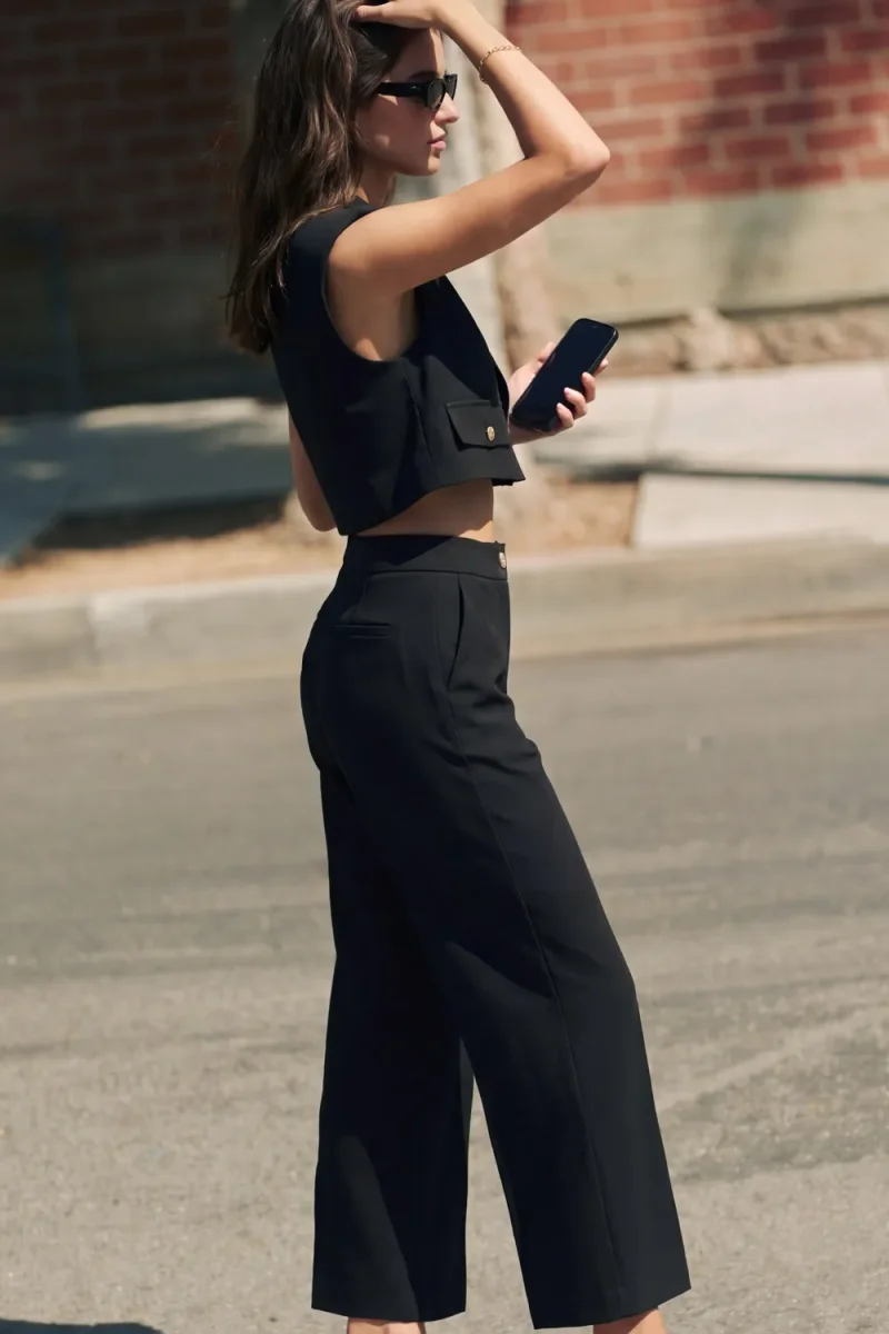 Pantalón fit amplio botón - Imagen 4