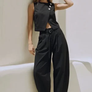 Pantalón fit balloon cinturón