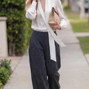 Pantalón fit balloon rayas
