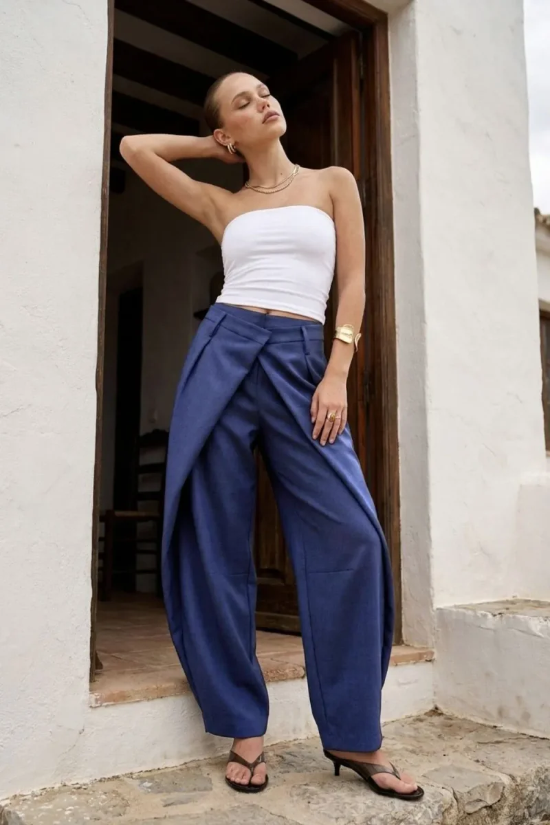 Pantalón fit barrel cruce doble - Imagen 6