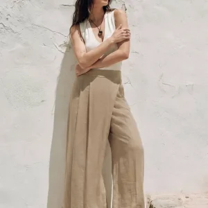 Pantalón fit palazzo pañuelo