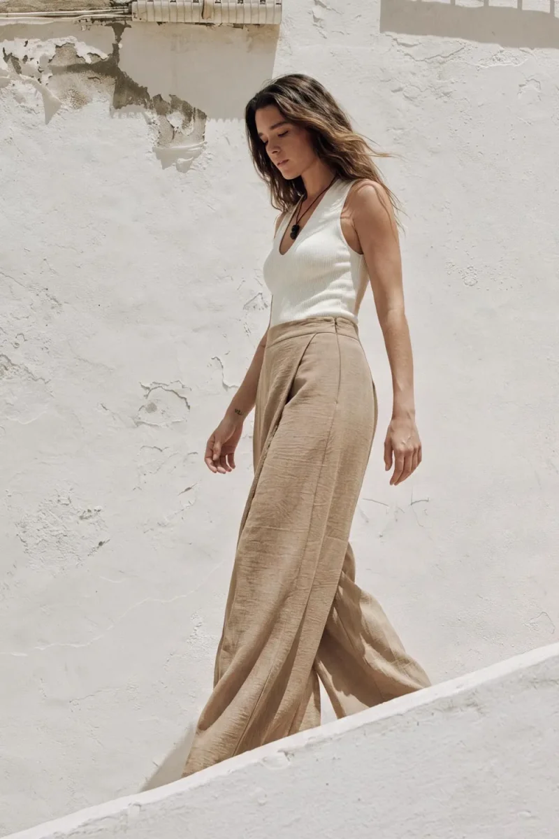 Pantalón fit palazzo pañuelo - Imagen 3