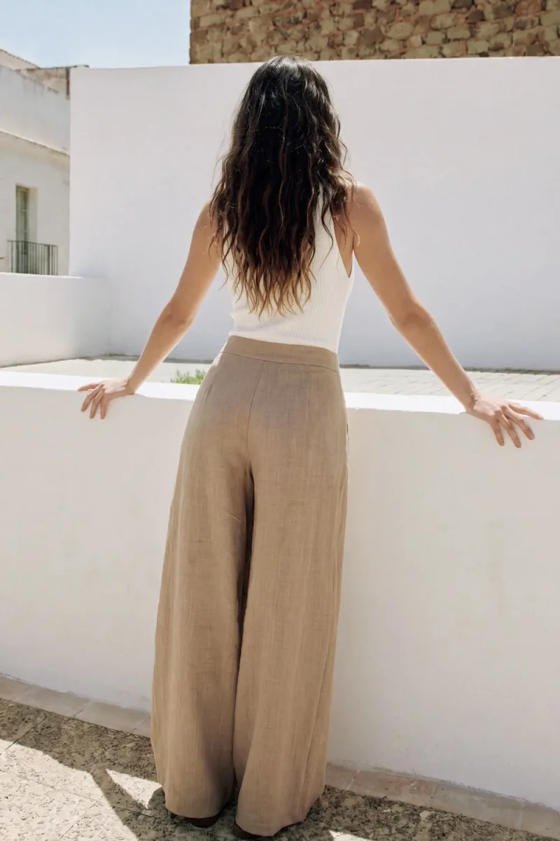 Pantalón fit palazzo pañuelo - Imagen 5