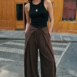 Pantalón fit palazzo rayas
