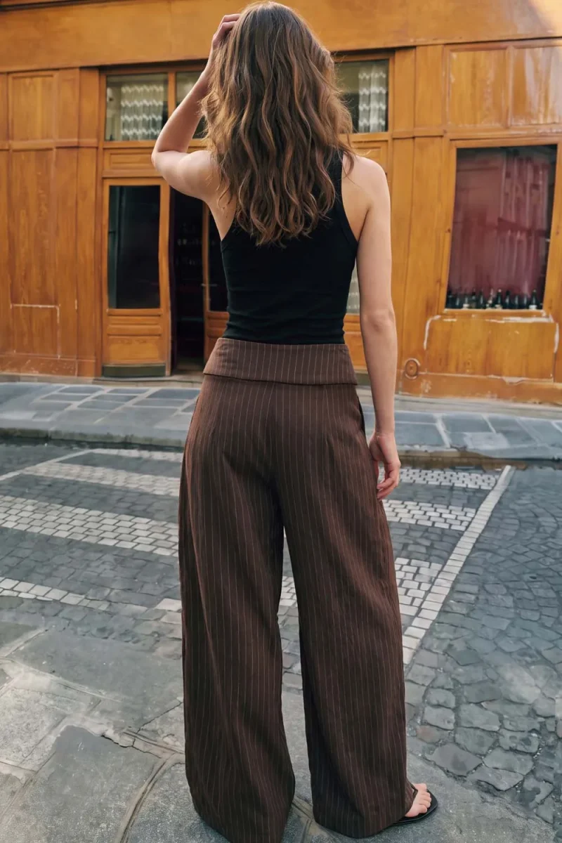 Pantalón fit palazzo rayas - Imagen 4