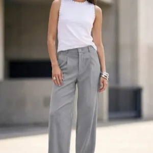 Pantalón fit recto botón