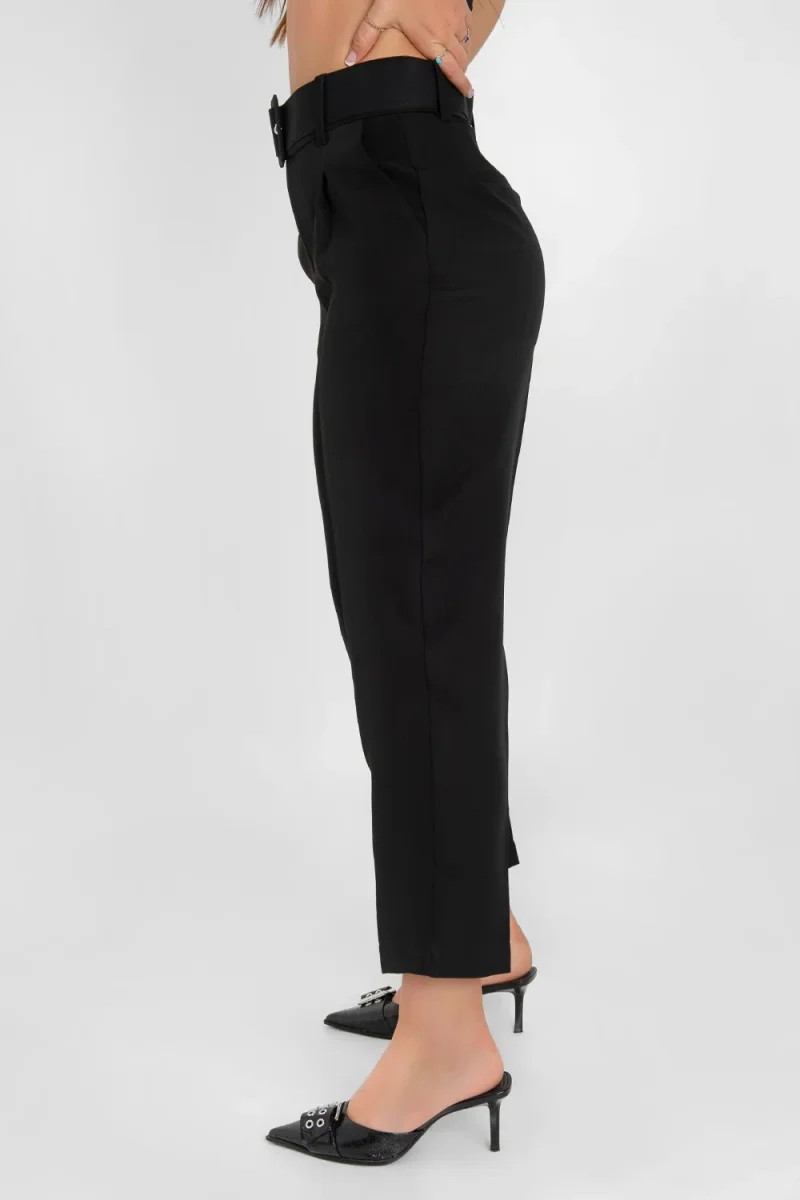Pantalón fit recto de pinzas con cinturón - Imagen 5