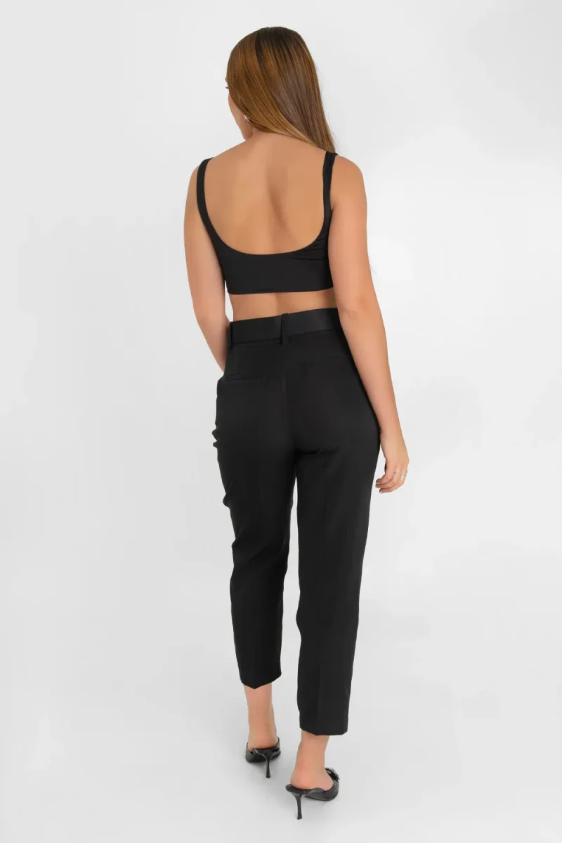 Pantalón fit recto de pinzas con cinturón - Imagen 6