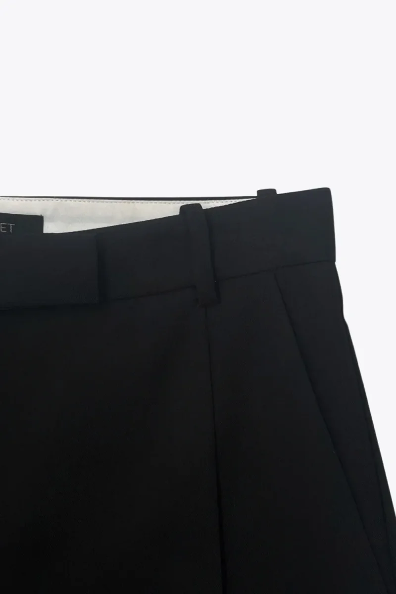 Pantalón fit wide leg pinzas con raya frontal - Imagen 9