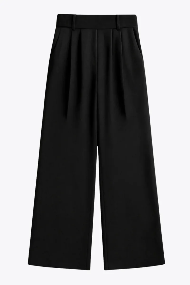 Pantalón fluido cintura alta wide leg con pinzas - Imagen 7