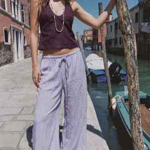 Pantalón fluido fit palazzo