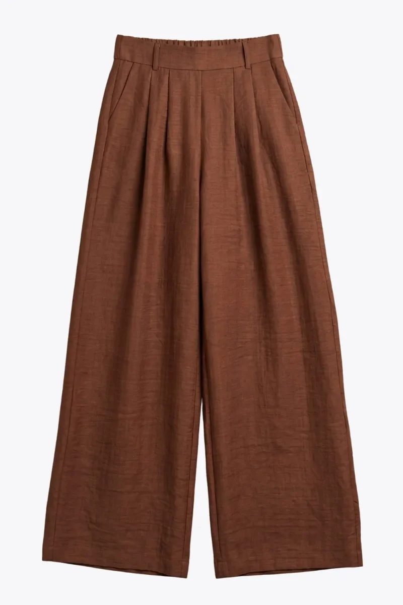 Pantalón fluido wide leg con pinzas - Imagen 7