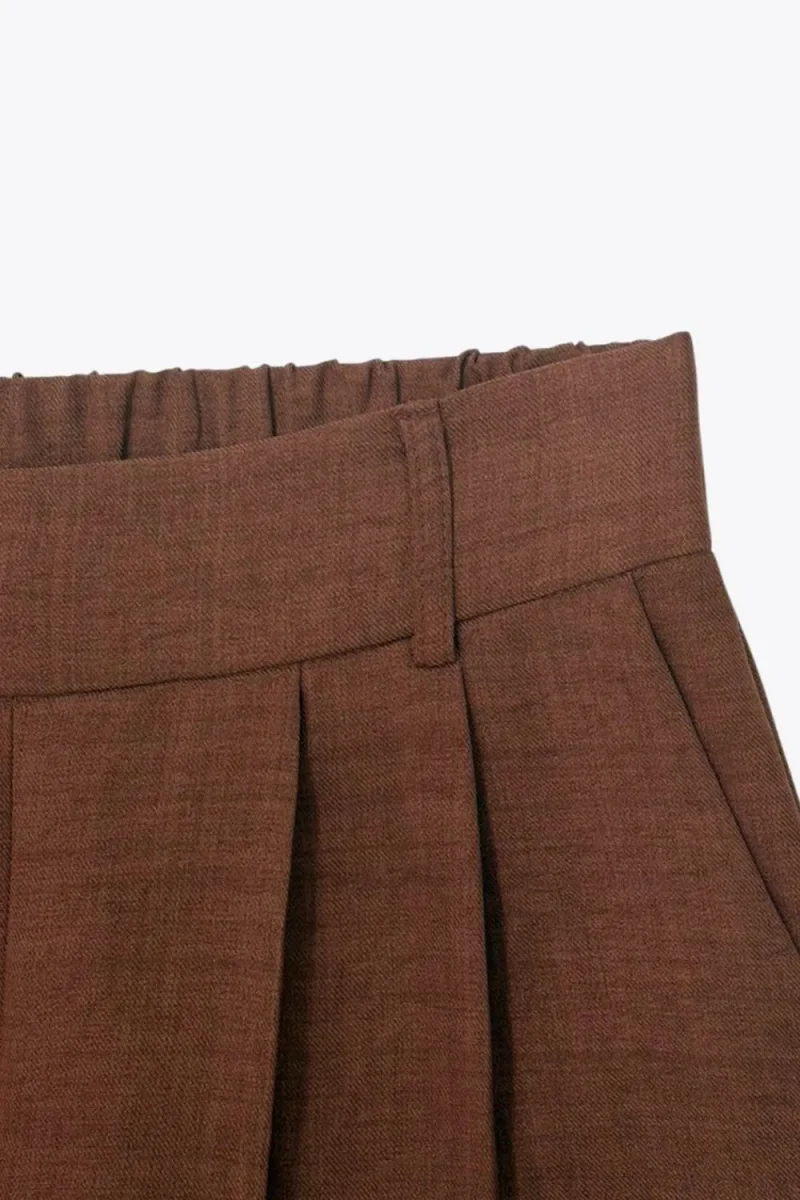 Pantalón fluido wide leg con pinzas - Imagen 9