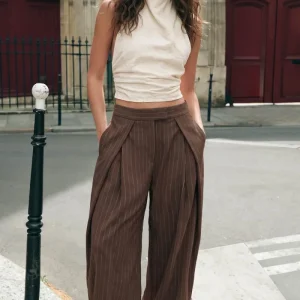 Pantalón pierna ancha pinzas