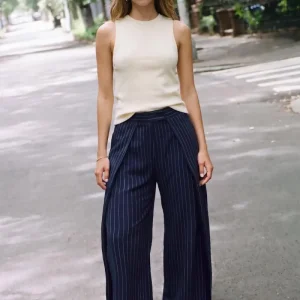 Pantalón pierna ancha pinzas