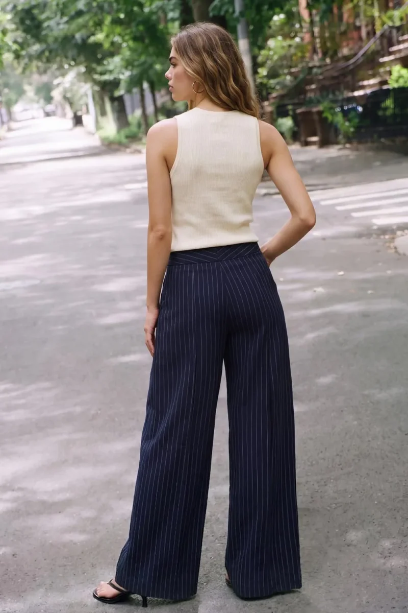 Pantalón pierna ancha pinzas - Imagen 5