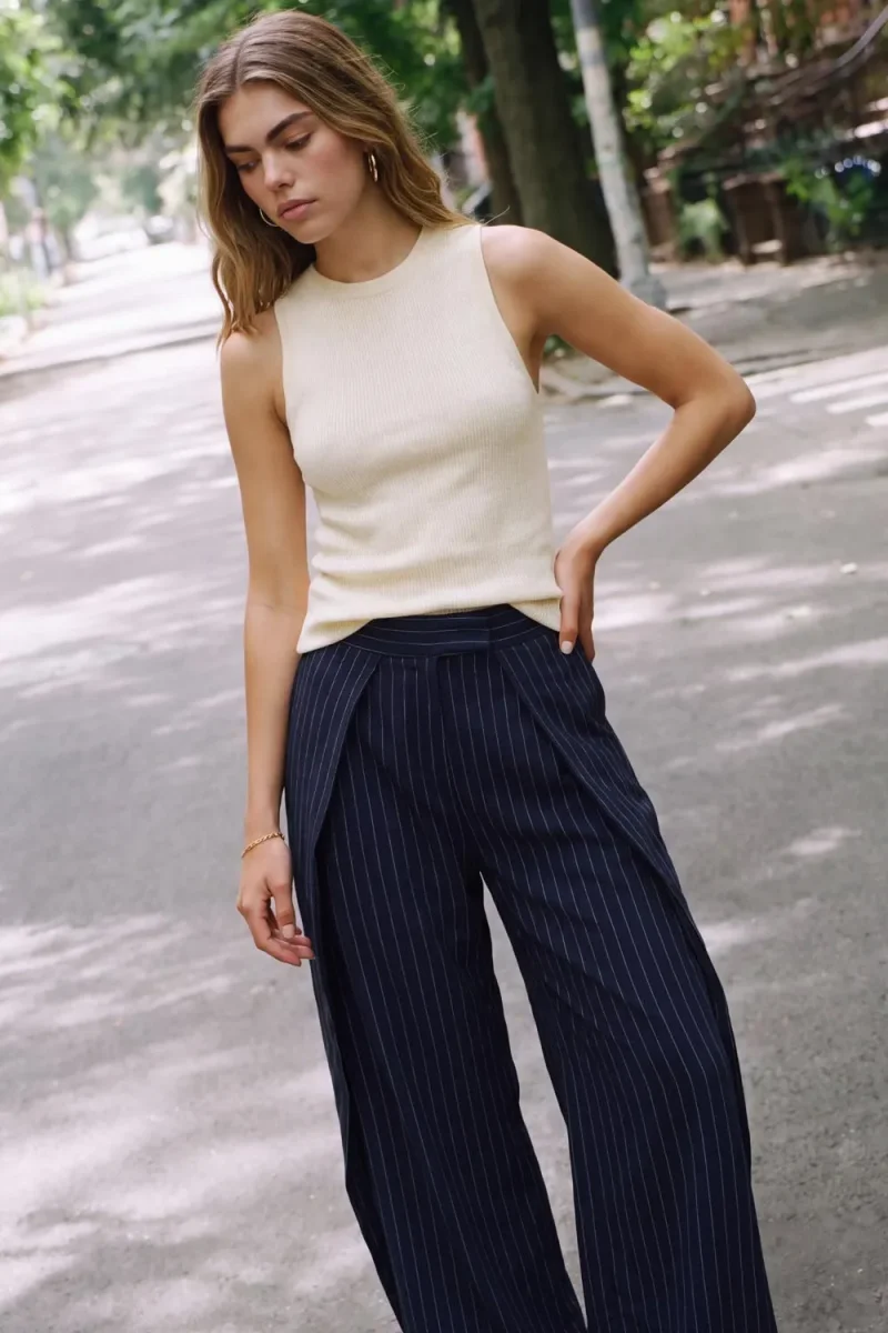Pantalón pierna ancha pinzas - Imagen 6