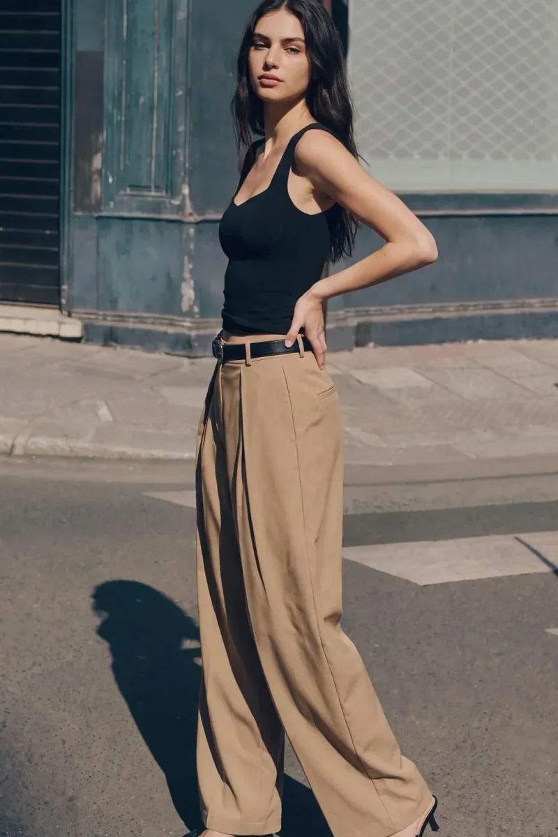 Pantalón pinza cinturón - Imagen 3