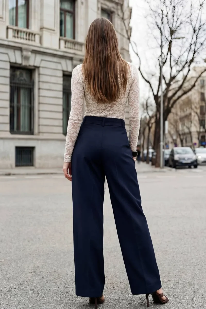 Pantalón pinza doble cinturón - Imagen 4