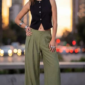 Pantalón pinzas wide leg