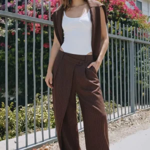 Pantalón pretina corrida rayas