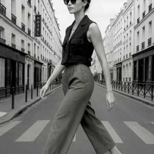 Pantalon recto tobillero