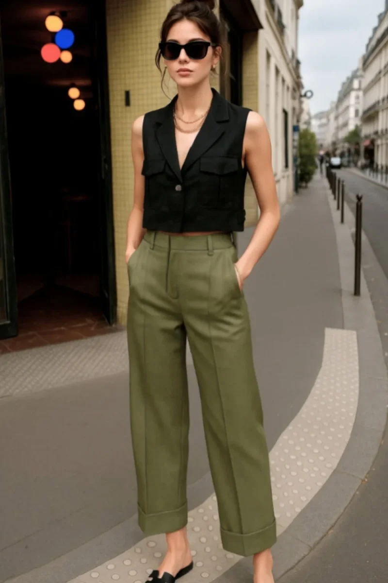 Pantalon recto tobillero - Imagen 3