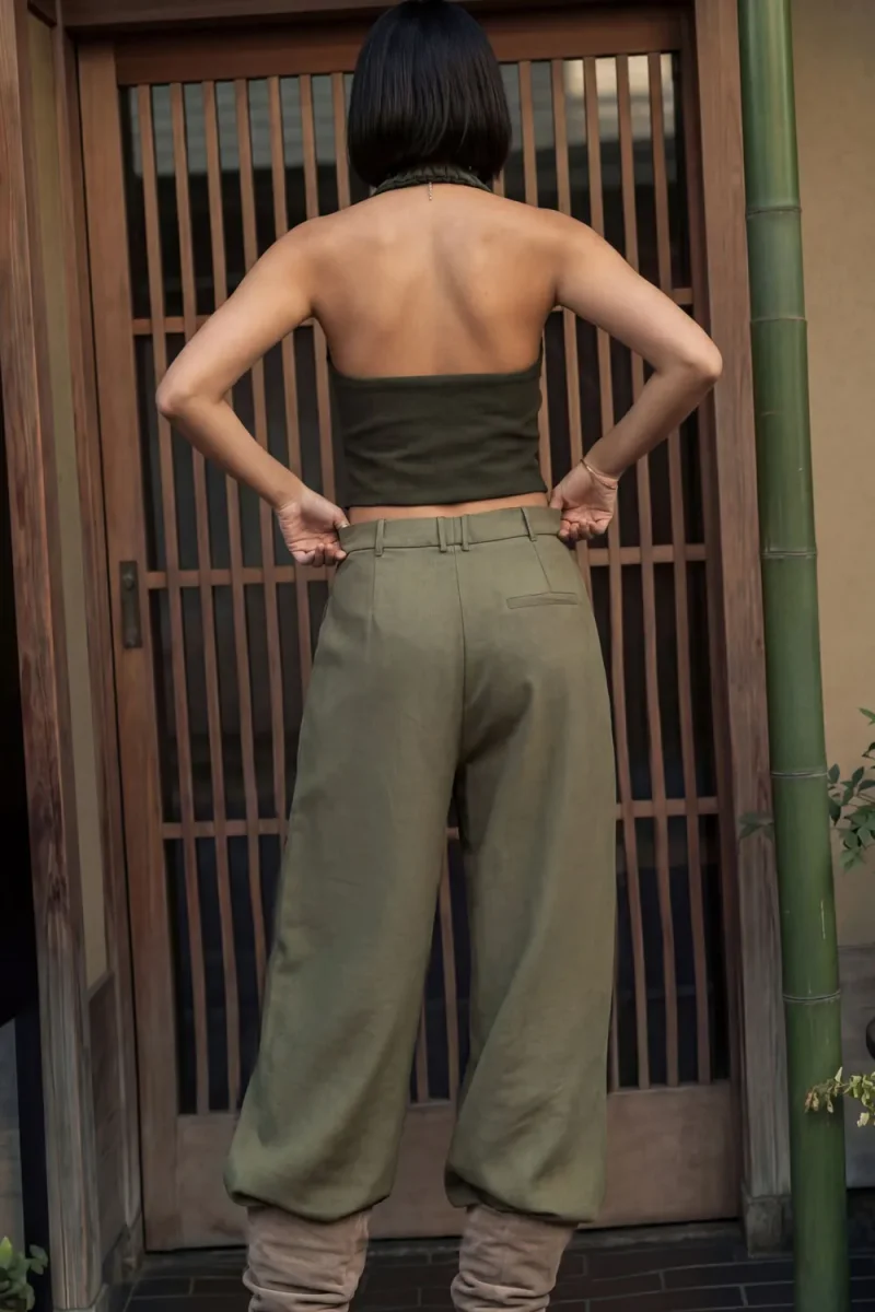 Pantalón wide leg con lazo cintura - Imagen 5