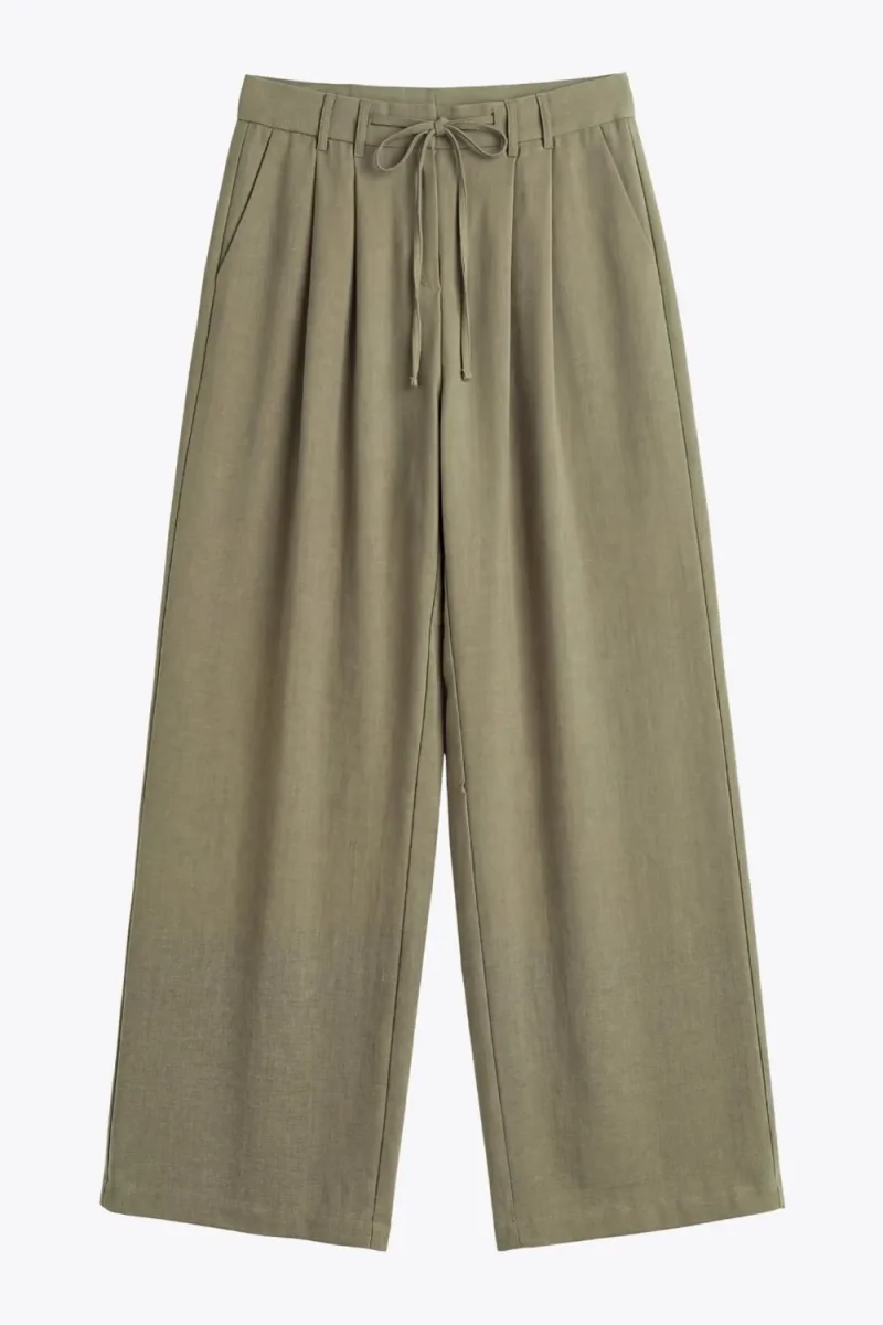 Pantalón wide leg con lazo cintura - Imagen 7