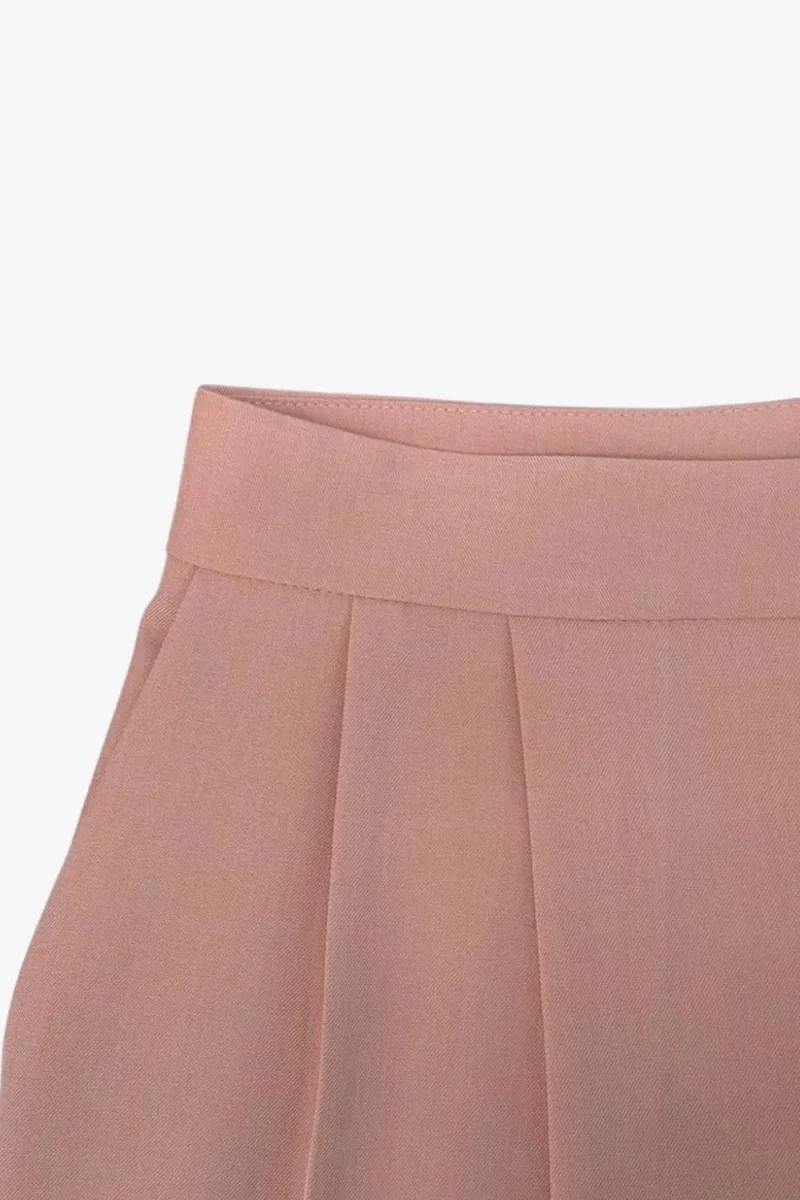 Pantalón wide leg con pinzas frontales tiro alto - Imagen 9
