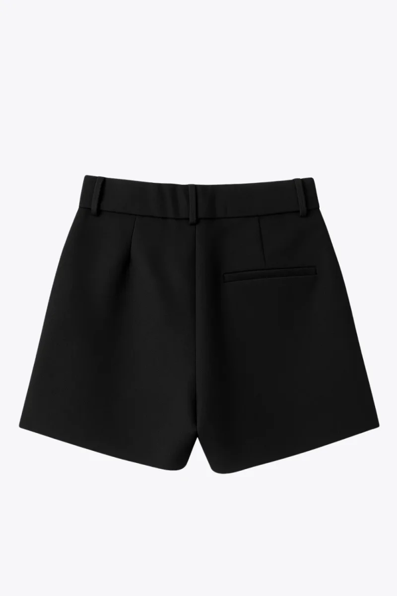 Short de tiro alto corte a con pinzas - Imagen 7