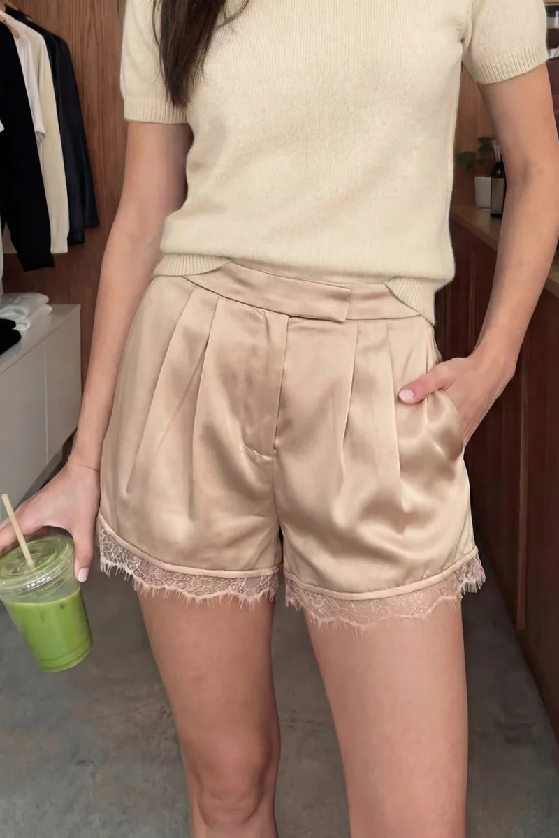 Short satin encaje - Imagen 8