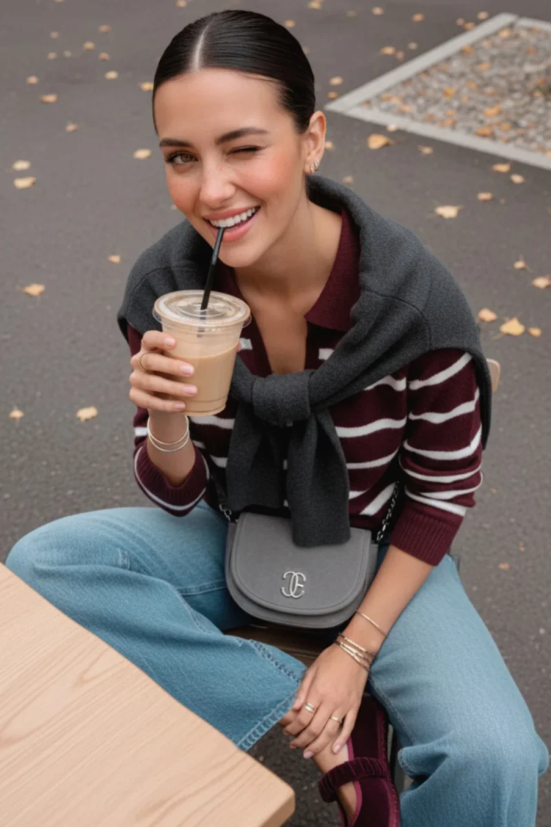 Sweater rayas cuello polo - Imagen 2
